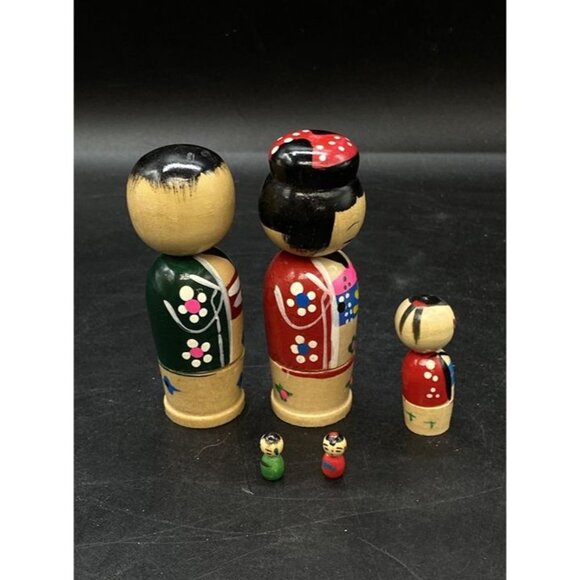 KOKESHI Nesting Mother Father & Child DONKO Nodder Bobble Rice Grain Baby - Picture 7 of 12